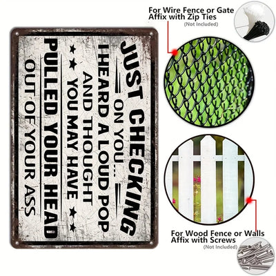 Iron Wall Art - Sarcastic Metal Sign with Humorous Quote, Great for Porch, Garage, Club & Garden, Ideal Festival Present