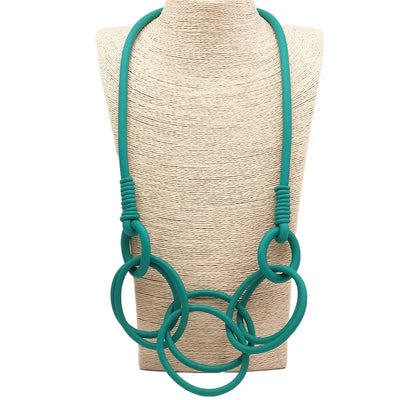 BARWODO New Rubber Chain Necklace For Women Simple Handmade Elasticity Jewelry Sweater Chains Party Accessories Luxury Necklaces