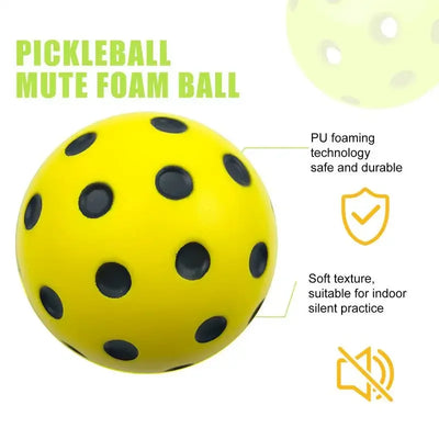 Silent Pickleball Balls Quiet Foam Pickleballs Practice Balls with Exact Real Ball Bounce Soft PU Pickleball Ball for Indoor Use