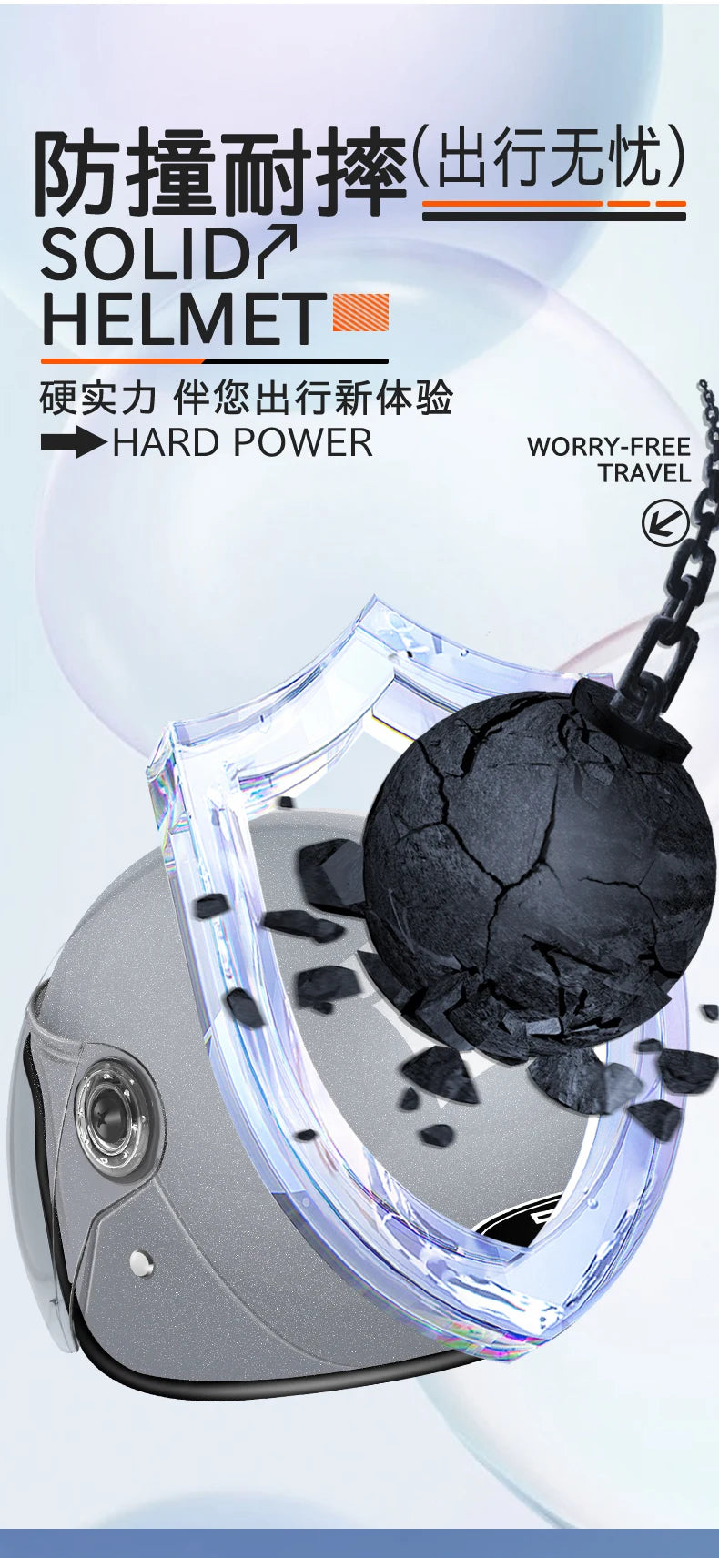 Electric motorcycle helmet male riding four seasons and a half helmet female helmet is strong, fall-resistant, light and comfort