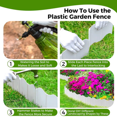 Garden Edging Borders Grass Lawn Fence Path Patio Interlocking Decorative Outdoor Barrier Landscape Edging for Yard Garden