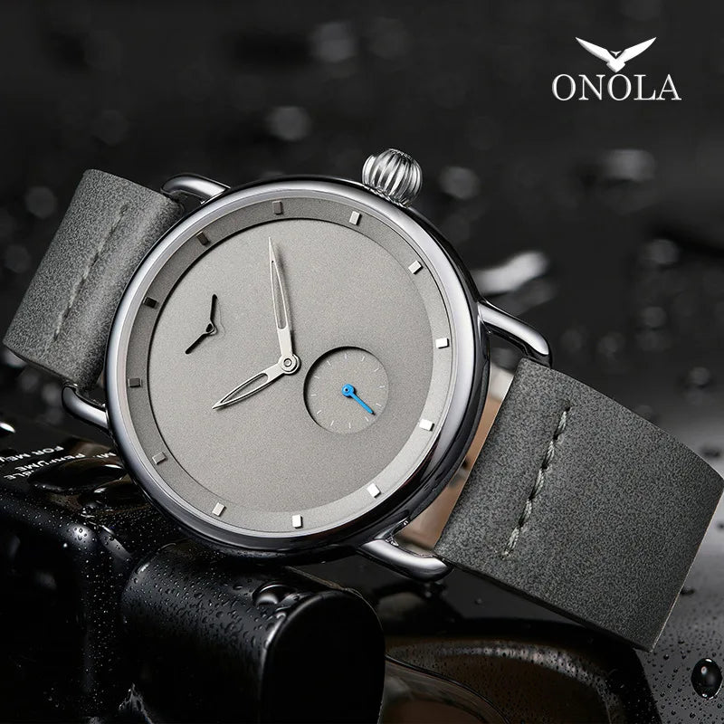 high-end Men's Watch Light Luxury Brand Business Trend Simple Leisure Belt Waterproof Meale Fashion Quartz Watches ﻿ Gift