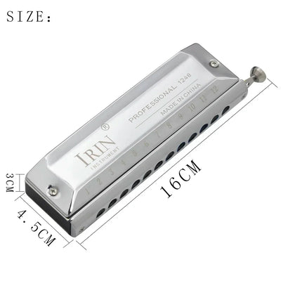 IRIN 12 Hole 48 Tone Harmonica Half Scale Harmonica Tones Semitones Switch Professional Woodwind Music Instrument Accessories