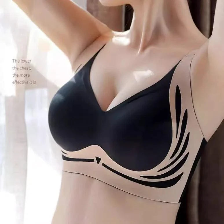 Plus Size Super Gather Push Up Bras Women Soft Support Seamless Underwear Female Full Cup Lift-Up Bras No Steel Sleepwear