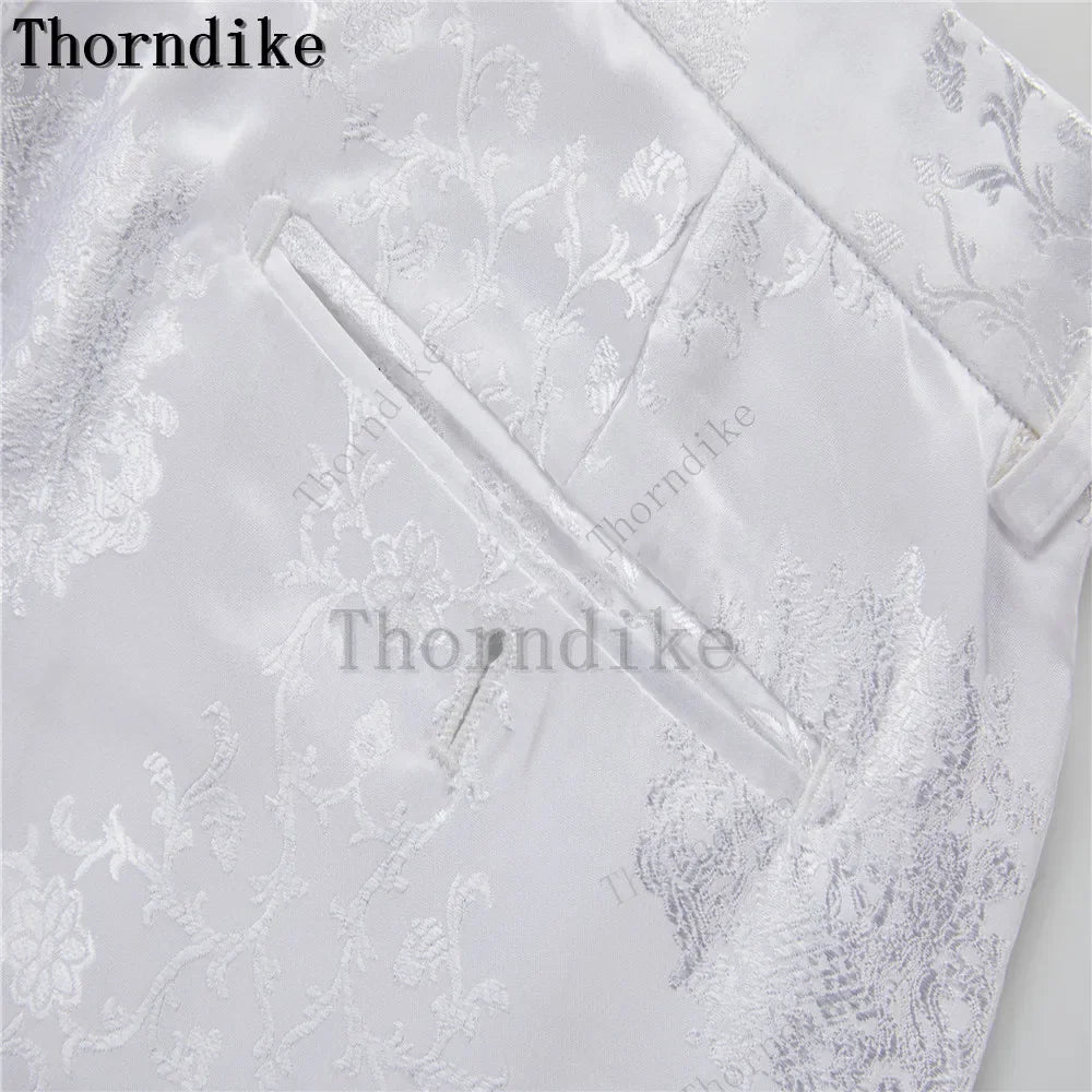 Thorndike Classic White Groom Tuxedo Groomsmen One Buttons Royal Blue Peaked Lapel Best Man Suit Wedding Men's Blazer Costume