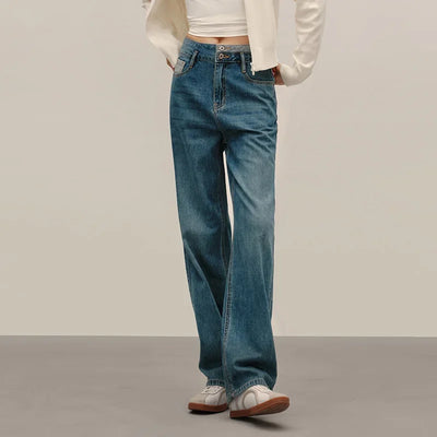 Semir 2025 Women Jeans Autumn New High-waisted Wide-leg Pants All-match Trousers for Women