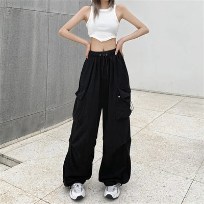 Pockets Cargo Pants Women Outdoors High Waist Cool Outwear Baggy Tactical Trouser Fashion Hip Hop Joggers Trousers Female Pants