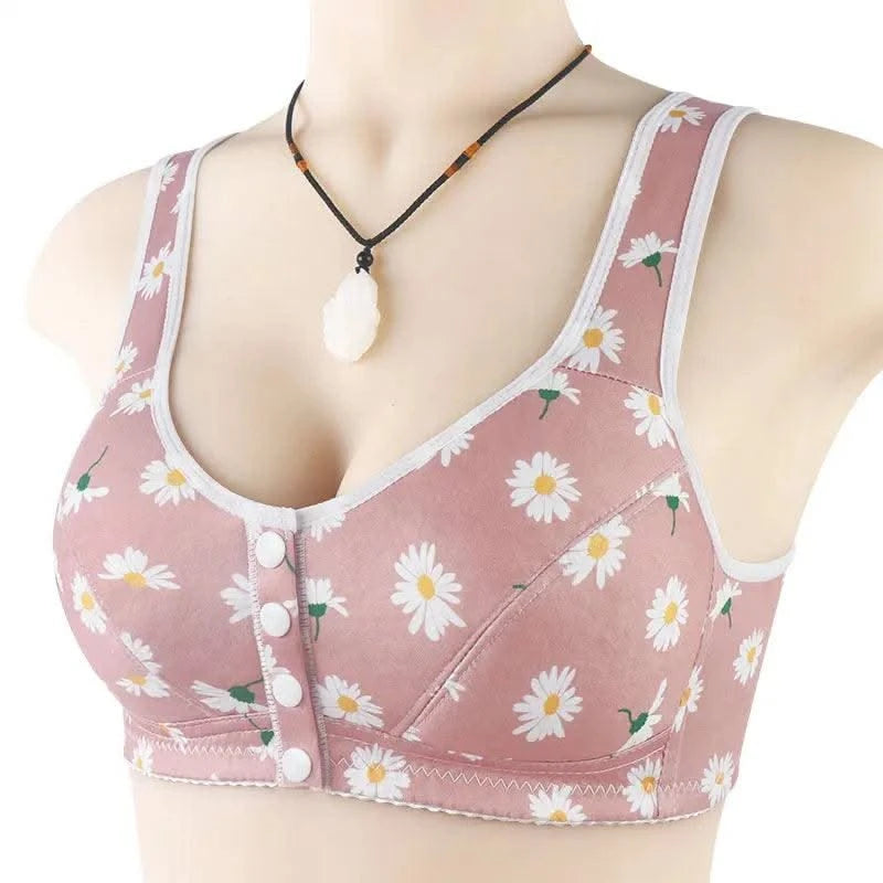 Bra For Women Wire Free Bra Cotton Underwear Front Closure Brassiere Women's Lingerie Large Bust 50 52 BCD Cup