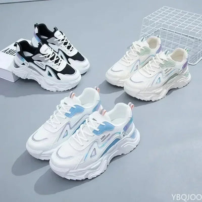 Sports shoes for women 2025 new fashion Korean version trendy fly woven breathable anti slip lightweight running shoes