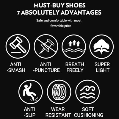 Braided safety shoes for men with steel toe protection, bump-proof, breathable, comfortable, lightweight, durable and safe.