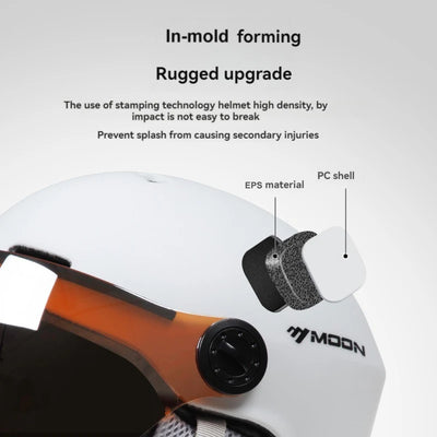 Motorcycle Helmet CE/ASTM Certified One-Piece PC+EPS Helmet with Goggles, Suitable for Skiing, Snowboarding, Outdoor Sports