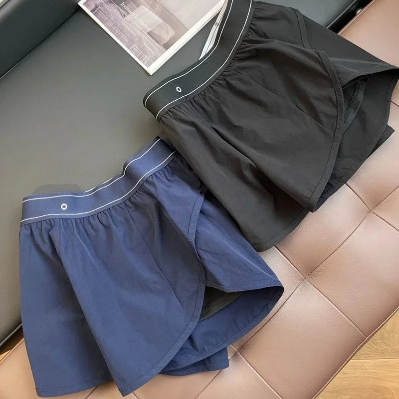 Sports High-Waisted Shorts Women's Black Biker Shorts Summer Loose Casual Quick Drying Breathable Running Wide Leg Shorts