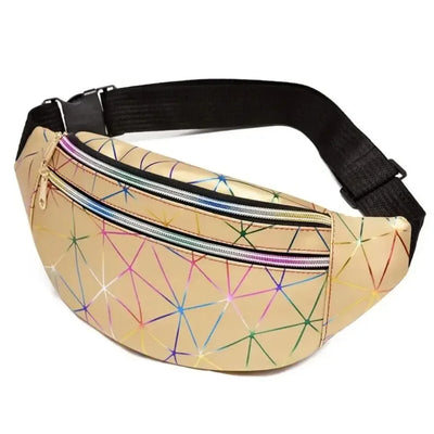 New Fashion Women Waist Packs Fanny Pack Pouch Hip Purse Satchel Laser Belt Bags Geometric Patterns Wallet