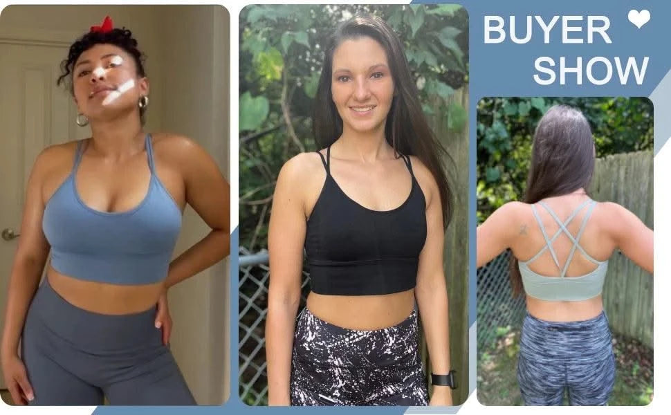 Women Strappy Sports Bras Padded Fitness Yoga Vest