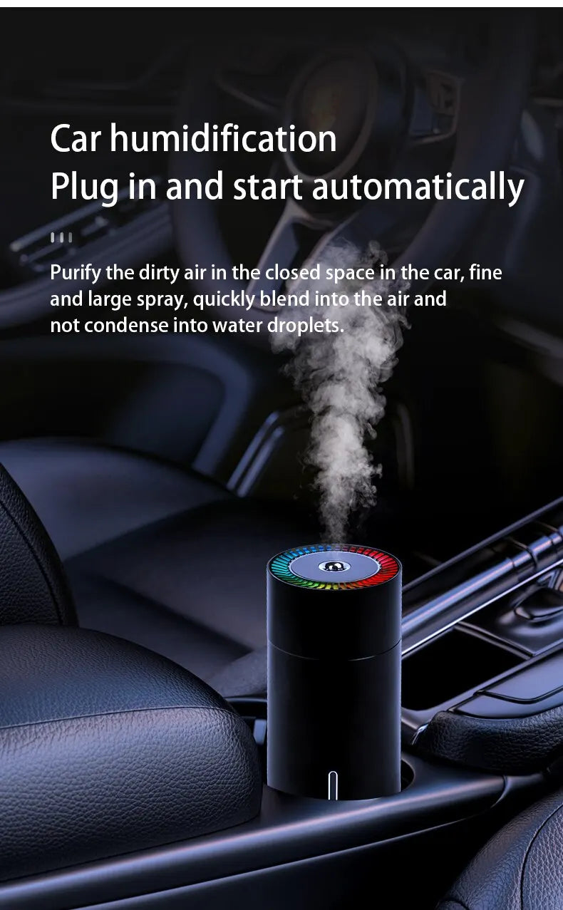 Humidifier Diffuser For Car Small 260ml Air Humidification Led Light Aromatherapy Machine Home Bedroom Big Spray