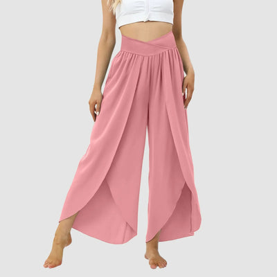 Women Wide Leg Pants High Waisted Yoga Hippie Casual Wear Boho Beach Palazzo Pants Women Jogging Trousers Korean Chiffon