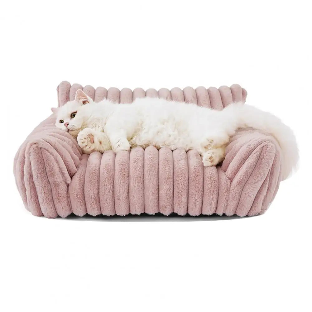 Warm Pet Sofa Luxurious Pet Bed with Memory Foam Washable Cover Non-slip Bottom for Dogs Cats Sofa for Comfortable Sleeping