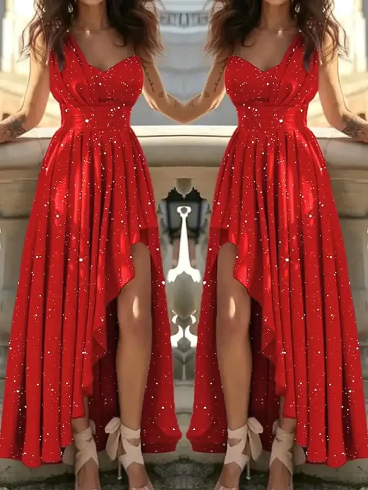 Women Evening Dresses Sexy Elegant Red Cocktail Party Chic Gala Graduation Luxury Formal Occasion Bridesmaid Gown Dress Clothes