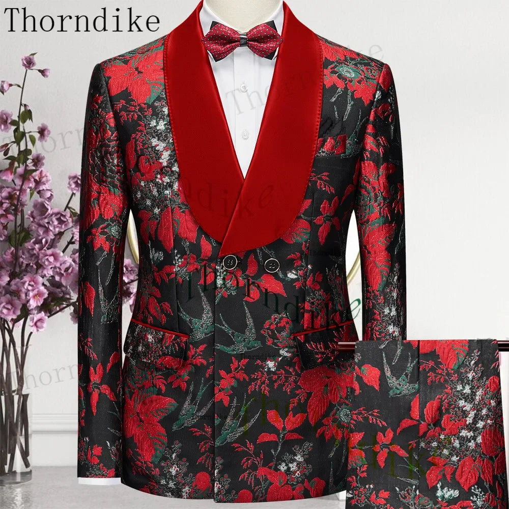 Thorndike Hot Sell Khaki Plaid Custom Made Classic Groom Tuxedo Groomsmen Best Man Suit Wedding Men's Blazer+Vest+Pants Costume