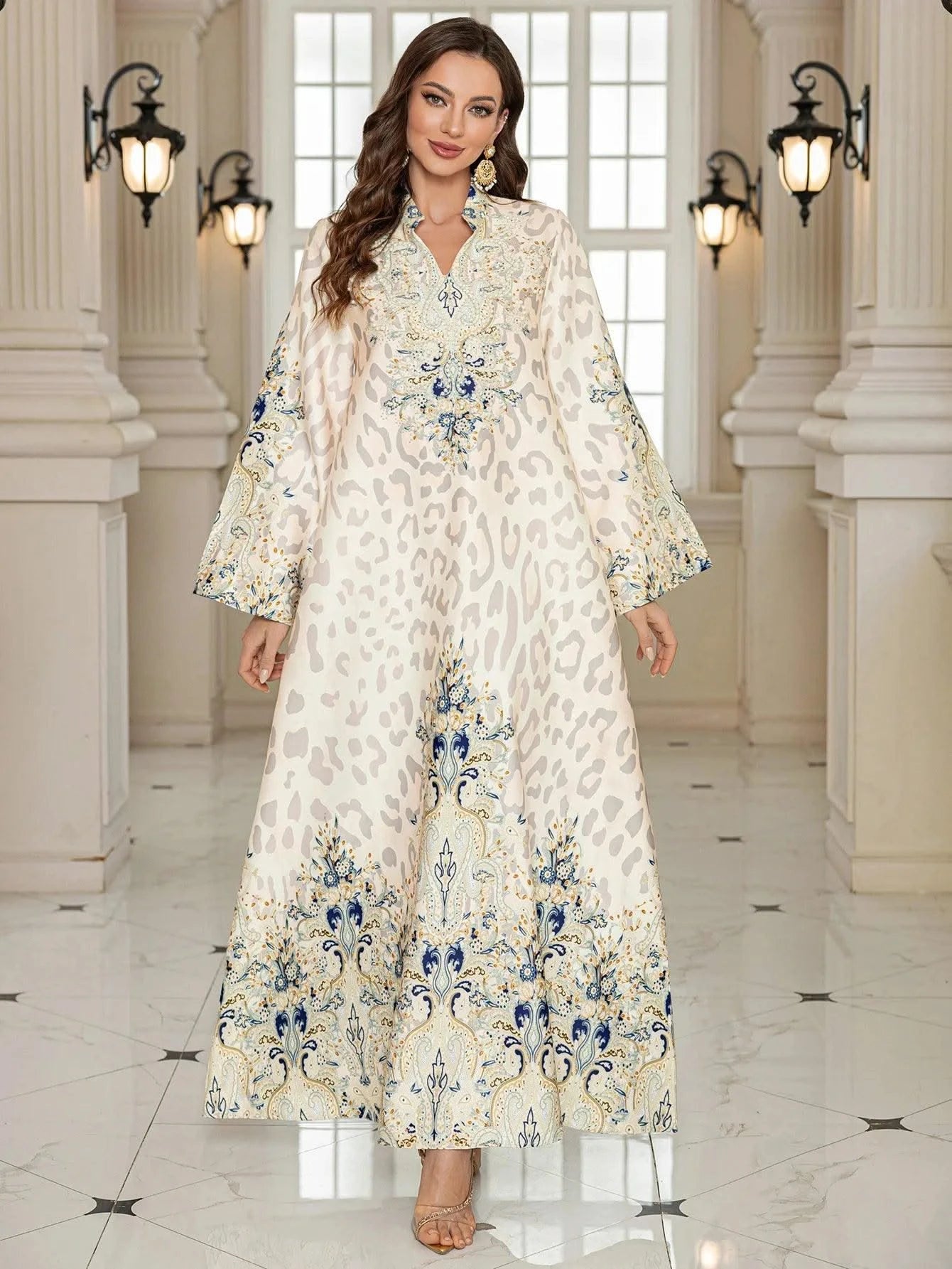 Summer Party Dress for Women Abaya Leopard Print Vestidos Largos 2025 Eid Muslim Caftan Robe Jalabiya Ramadan Morocco Kaftan
