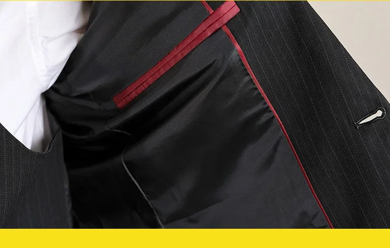Suit (Blazer+ Vest + Trousers +) Men's Fashionable Business Solid color Gentleman's Wedding Workwear Casual Performance Suit