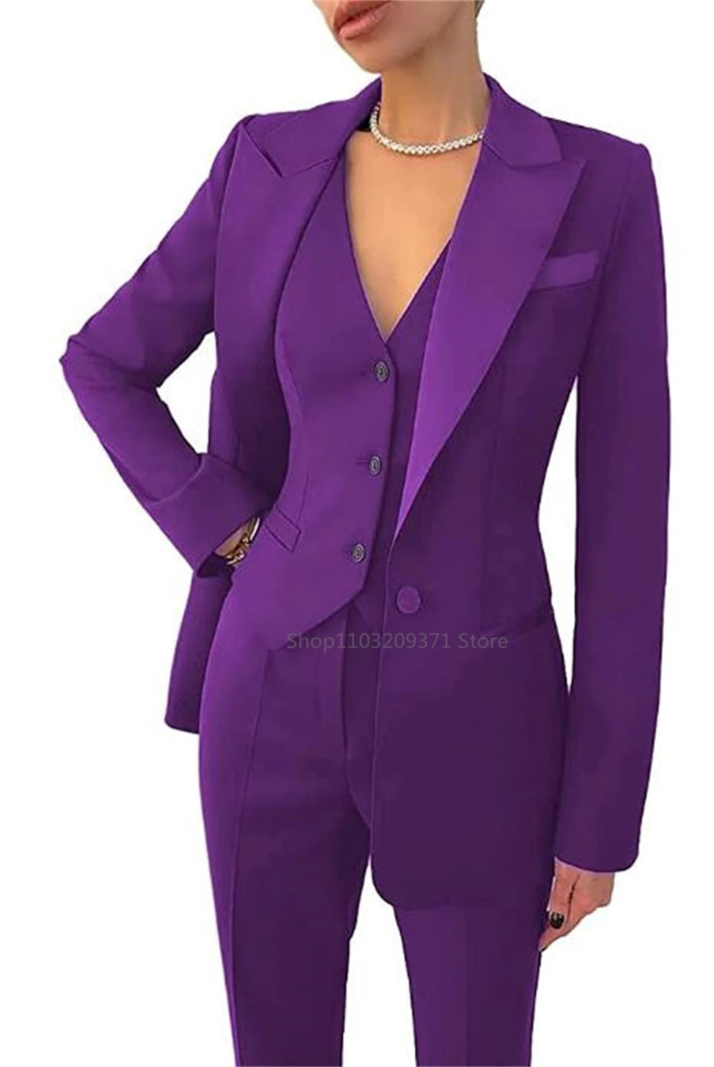 Fashion  Plus Size Women Blazer 3 Pcs Elegant Long Sleeve Suit Jackets Vest and Straight Pants Suit Female  Business Outfits New