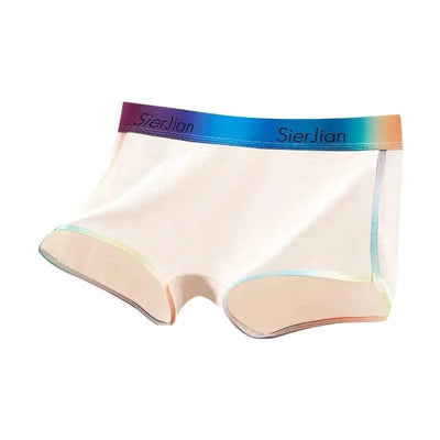 Women's Comfort Boxer Briefs Underwear Rainbow Waistband Panties Cotton Shorts Comfortable Underpants Sexy Intimates Lingerie