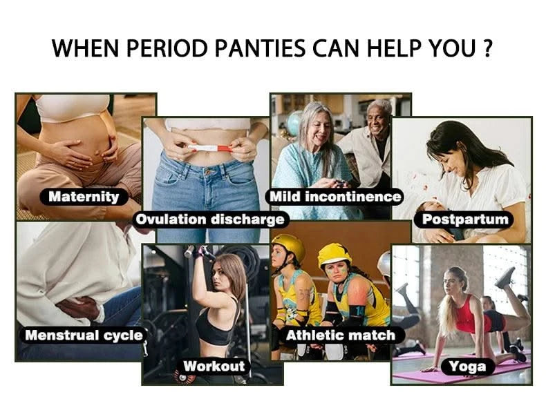 Women Period Underwear Leak Proof Panties for Menstruation Breathable Mesh Menstrual Panties High Waist Absorbent Period Panties