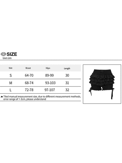 Women Ruffle Layered Bloomer Shorts Y2K Aesthetic Kawaii Gothic Short Pants Elastic Waist Summer Casual Shorts