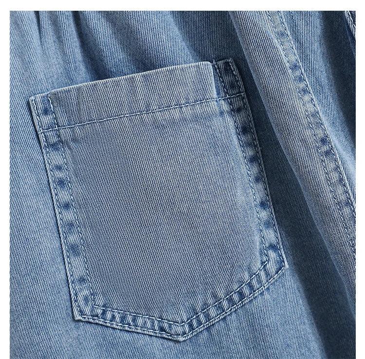 Plus Size Denim Shorts For Women 2024 Summer New Arrivals High Elastic Waist Soft Tencel Loose Blue Jeans Shorts Female Hot Sale