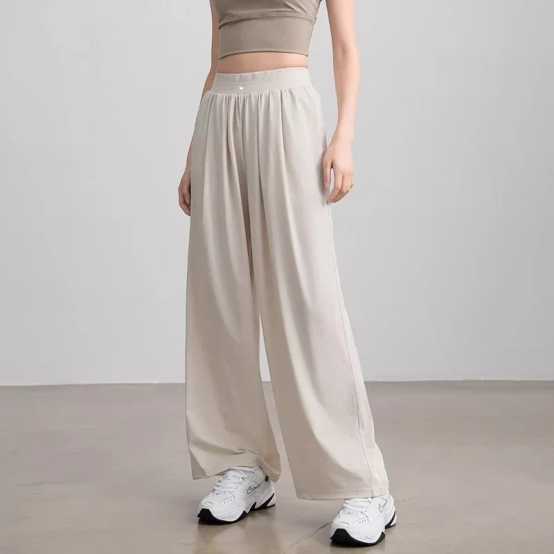 Women's High Waisted Hip Lifting Yoga Wide Leg Pants Athletic Casual Fitness Pants