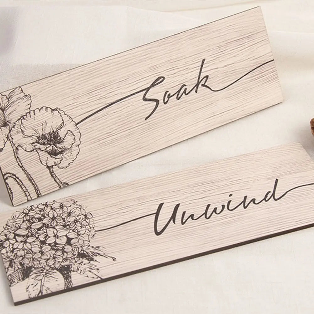 Wall Plate Wooden Floral Wall Art Funny Decorative Plants Hanging Sign Handmade Wall Decor Paintings Office