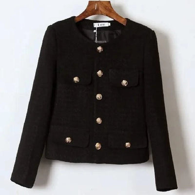 Coat Women Winter Jacket New Autumn and Winter Korean Women's Single-breasted High-quality Chic Tweed Retro Top Coat Women 2022
