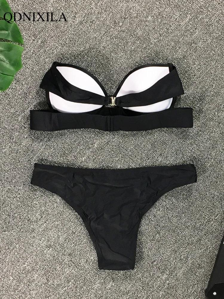 2025 Woman Separate Swimsuit Beach Outfits High Waist Sexy Bikini Set 2 Pieces Plus Size Bathing Suit Feminine Women's Swimwear