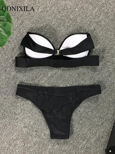 2025 Woman Separate Swimsuit Beach Outfits High Waist Sexy Bikini Set 2 Pieces Plus Size Bathing Suit Feminine Women's Swimwear