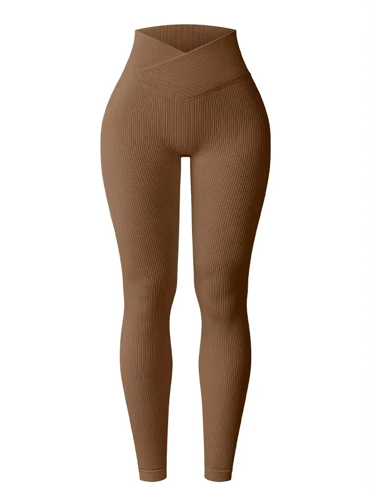 2025 New Knited Leggings Women Seamless Slim Tights Gym Trainning High Waist Hip Liftting High Elastic Yoga Fitness Pants