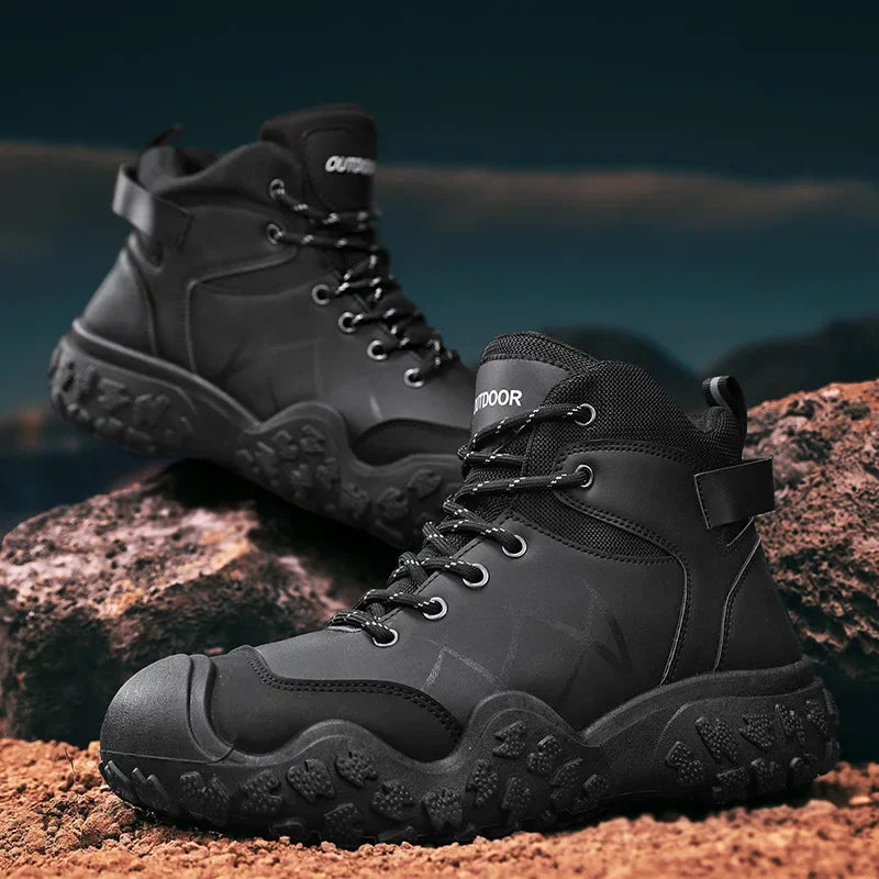 2025 Outdoor Men's Boots Hiking Shoes for Men Outdoor Boots Warm Leather Climbing Mens Shoes Waterproof Non-slip Men Ankle Boots