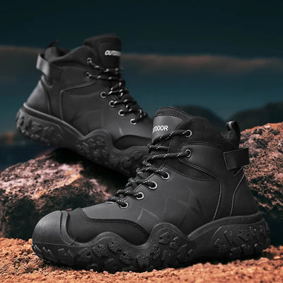 2025 Outdoor Men's Boots Hiking Shoes for Men Outdoor Boots Warm Leather Climbing Mens Shoes Waterproof Non-slip Men Ankle Boots