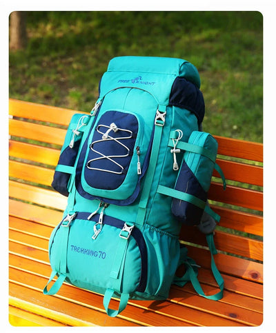 Outdoor Climbing Backpack with Rain Cover Hiking Camping Trekking Outing Bag Large Mountaineering Luggage Sports Rucksack
