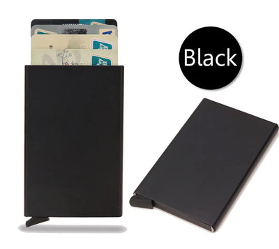 Rfid Smart Wallet Card Holder Metal Thin Slim Men Women Wallets Pop Up Minimalist Wallet Small Black Purse Vallet Walets for Men