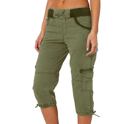 Multi Pocket Trousers Outdoor Y2k Cargo Pants Women Streetwear Sports Cropped Pants Overalls Thin Loose Cargo Shorts Pantalones