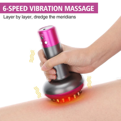 Wireless Guasha Massager Body Shaping Heating Meridian Scraping Brush Lymphatic Drainage Machine Fat Burner Rechargeable