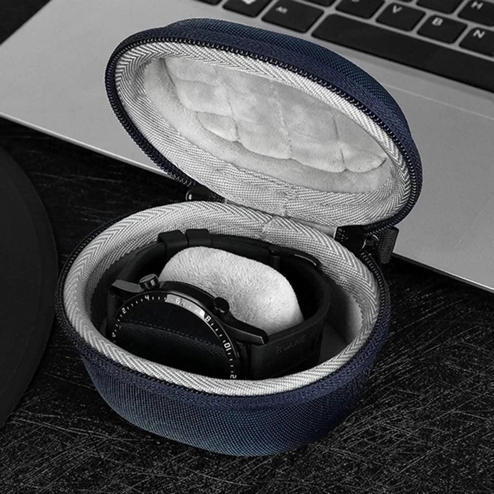 Portable EVA Single Watch Travel Case Watch Storage Organizer Box Watch Holder Waterproof for Smartwatches Zippered Container