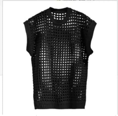 Elastic Oversized Vest for Men Casual Knitwear  POLO Muscular Versatility Mens Sweater Jacket