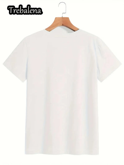 Women's Casual Crew Neck T-Shirt - Colorful Sugar Skull & "Don't Be Salty" Slogan Graphic Regular Length Machine Washable