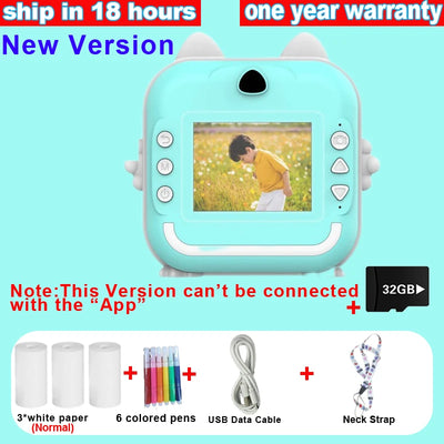 Digital Children Camera For Photography Instant Print Photo Kids Camera Mini Thermal Printer Video Educational Toys Gift
