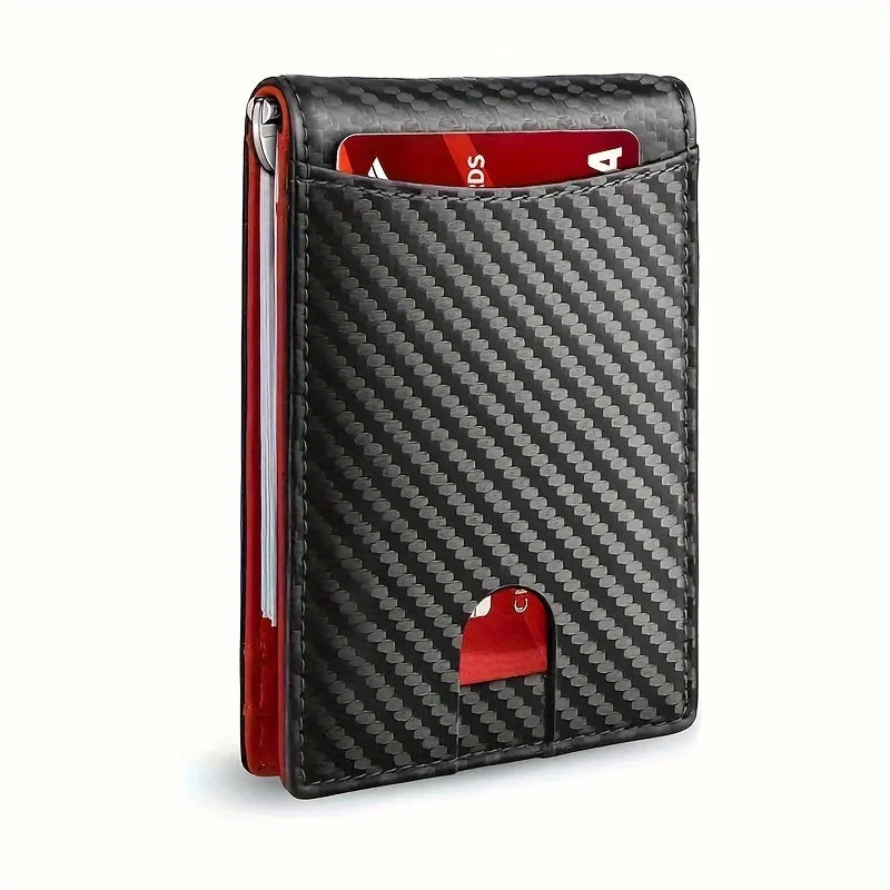 Slim Wallets for Men - Leather Money Clip Mens Wallet - RFID Blocking Front Pocket Bifold Wallet - Minimalist Credit Card Holder