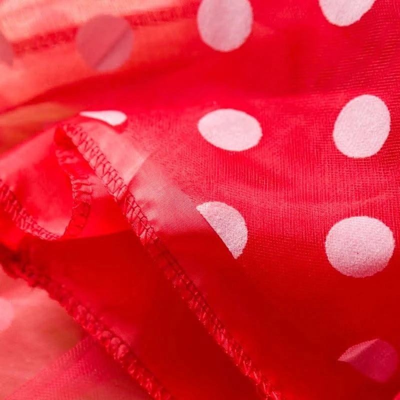 Cute Baby Girl Dress for 9M-4Yrs Children Summer Clothes Kids Minni Mouse Polka Dot Dress Girls Birthday Party Christmas Costume