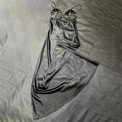 Womens dresses Summer 2025 new satin slim fit sleeveless long dresses Sexy backless suspender midi dresses banquet party dresses