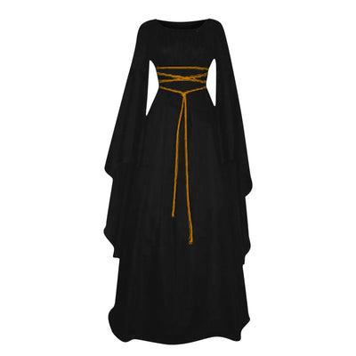 Women Dresses Vintage Medieval Cosplay Costume Ghost Witch Vampire Gothic Dress Halloween Christmas Masquerade Party Dress